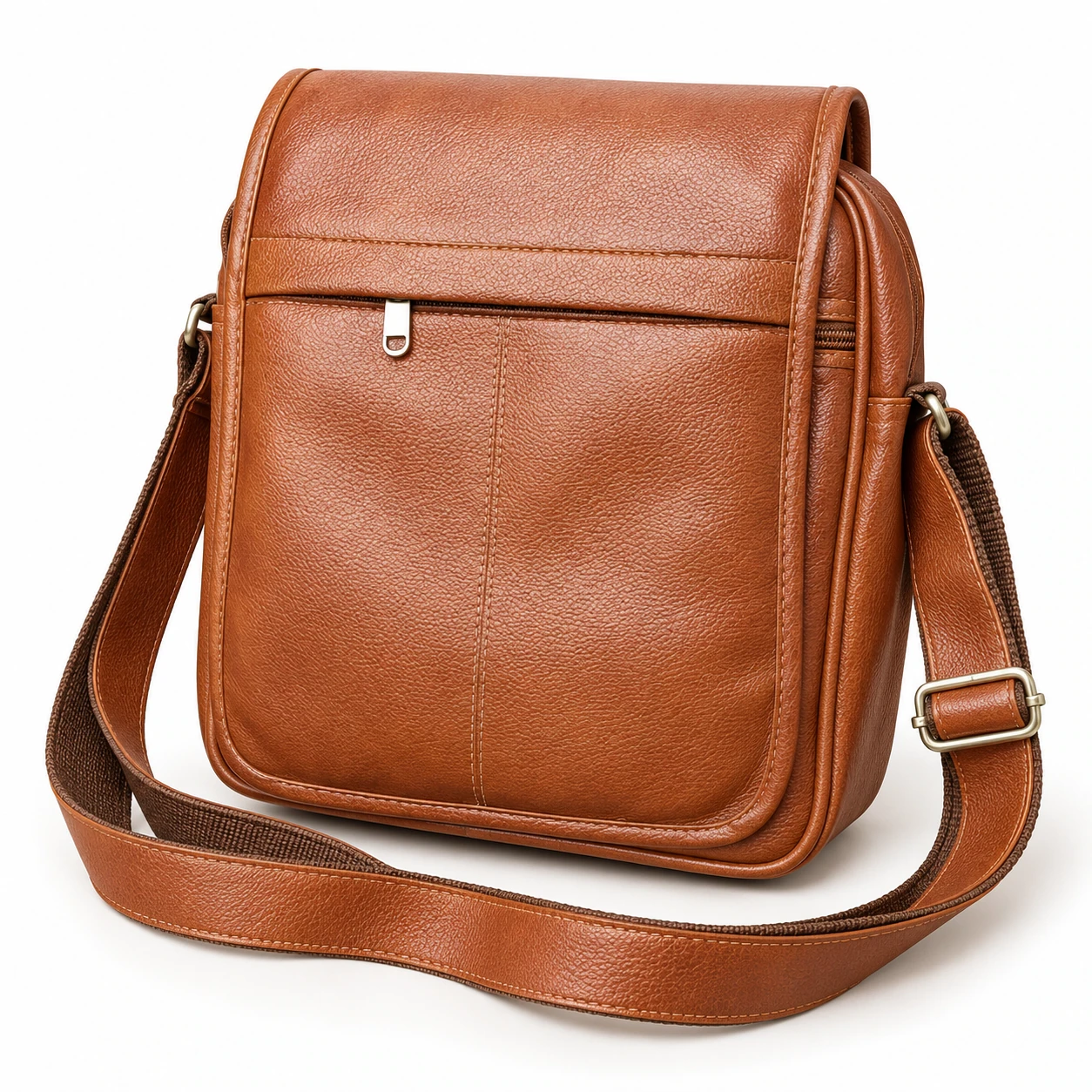 Cognac Leather Sling Bag - view 2